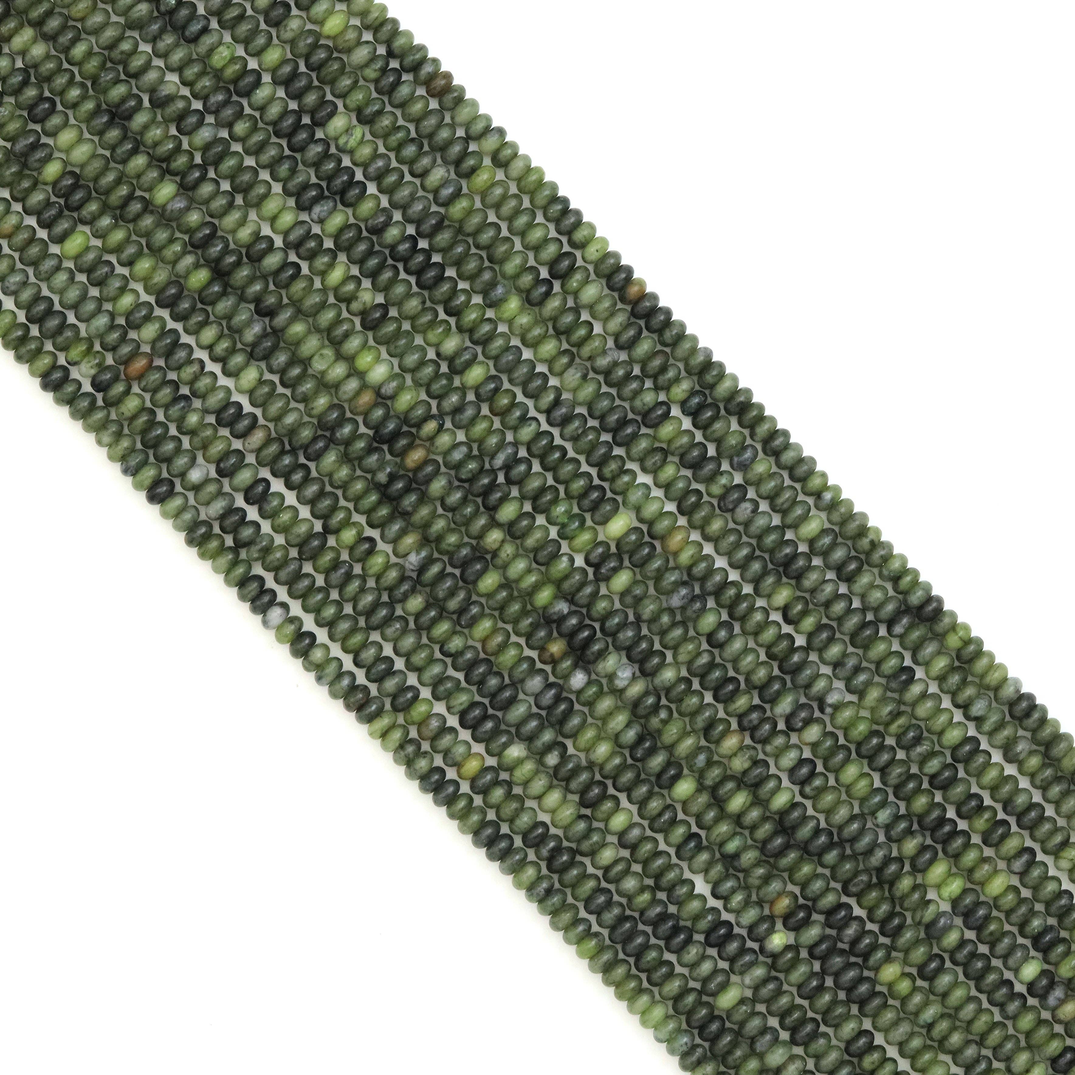 2x4mm Rondelle Smooth Dark Green Jade Beads, Sku#U1951