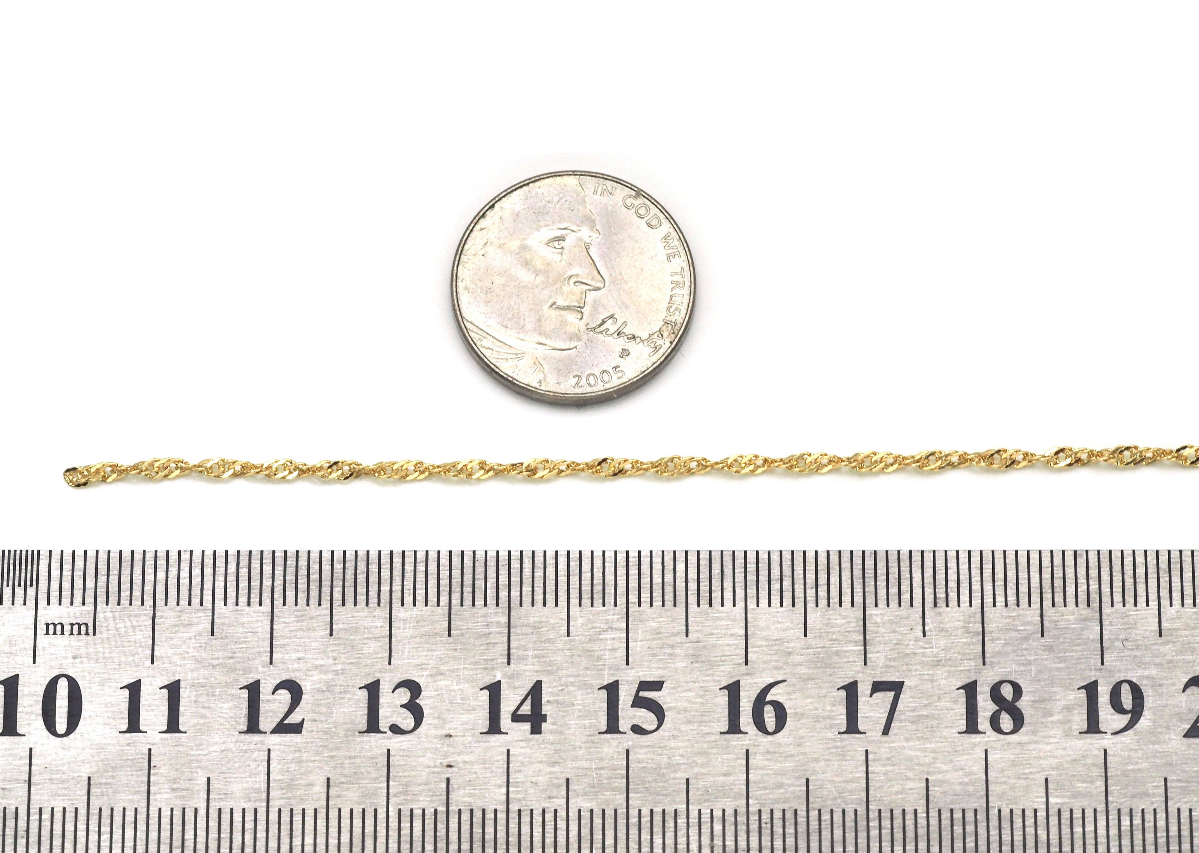 Twisted Dainty Gold chain by yard, sku#LS07