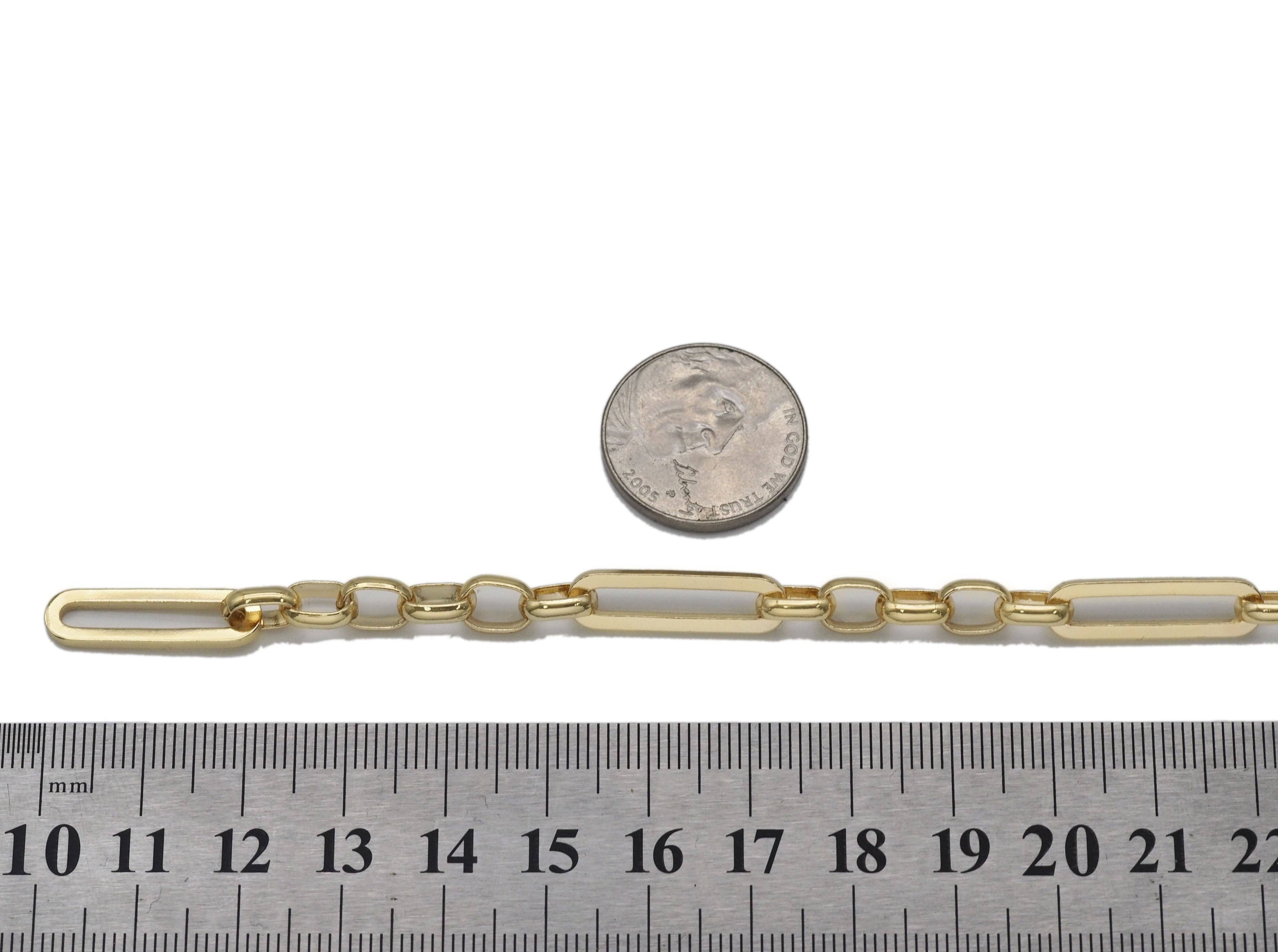 Long Link Mixed Paperclip Chain, sku#LS09