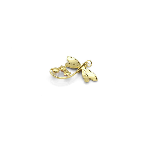 Enamel Dragonfly With Pearl Star Charm, Sku#Y807