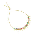 Multicolor Baguette CZ Star Chain Adjustable Bracelet, Sku#LX488