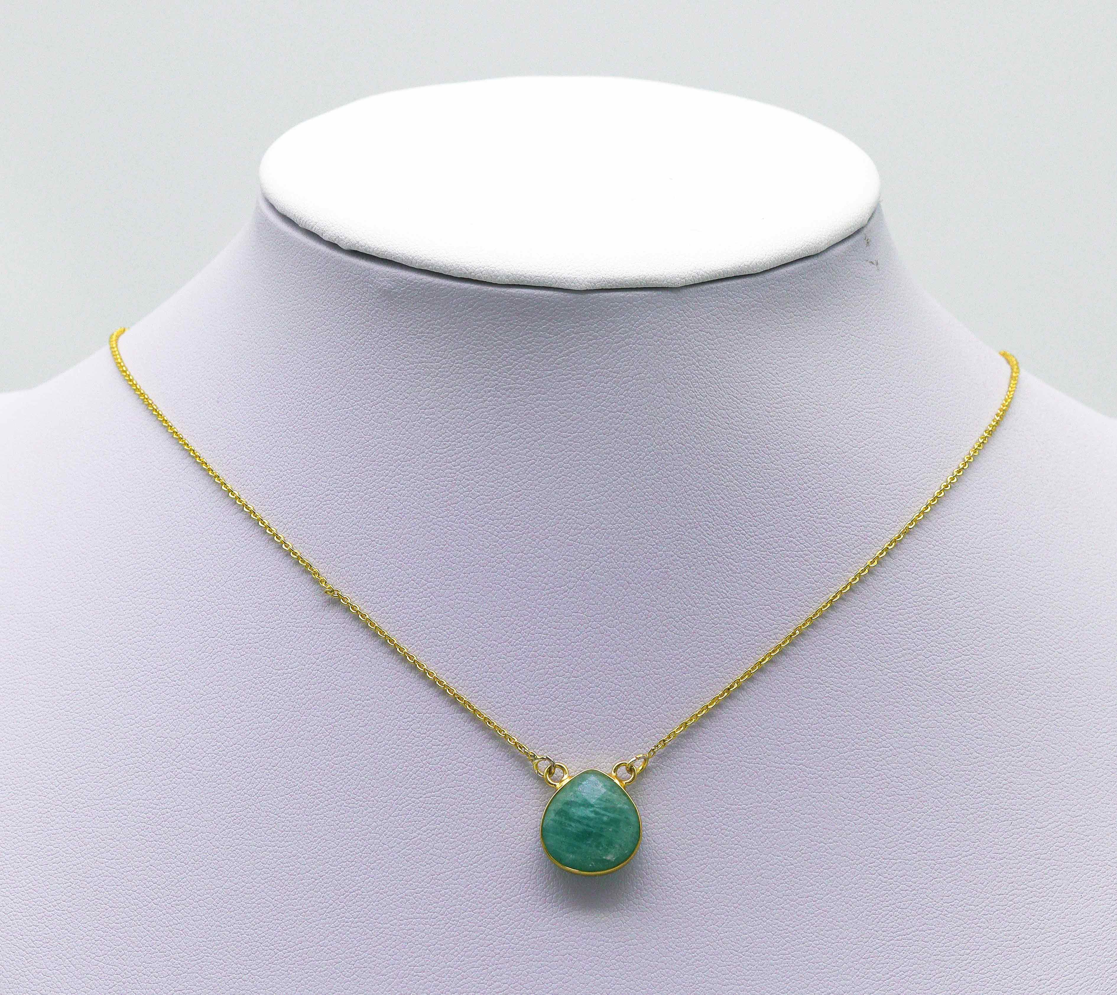 Gold Teardrop Gemstone Charm, Sku#LY21C