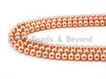 Natural Rose Gold Copper Color Hematite Beads, 3mm/4mm/6mm/8mm/10mm/12mm Round Smooth, 15-16inch Full Strand-Bright Rose Gold Beads, SKU#S2