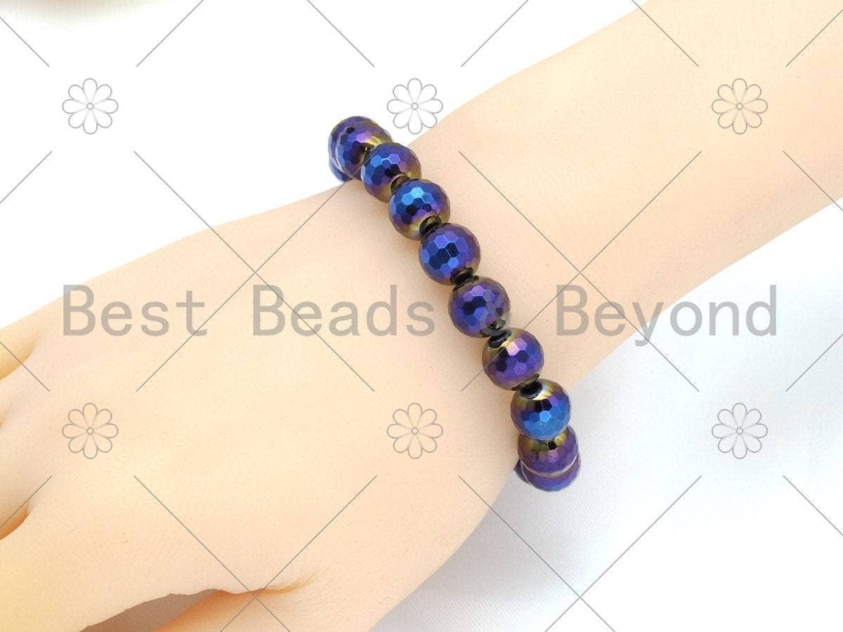 Mystic/AB Mystic Black Onyx Stretchy Bracelet, Sku#EF59
