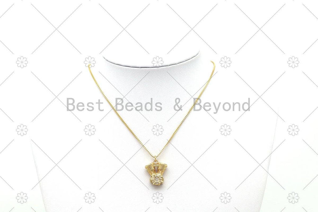 CZ Micro Pave Hand Grip Shape Pendant, Silver/Gold/Black Grip Strength Device Charm, Necklace Bracelet Charm Pendant, Sku#Y547