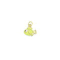 Gold Yellow 3D Fish Charm Pendant, Sku#Y1012