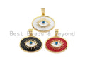 Enamel Colorful Oval Evil Eye With Eyelash Pendant,18x21mm,sku#F1034C