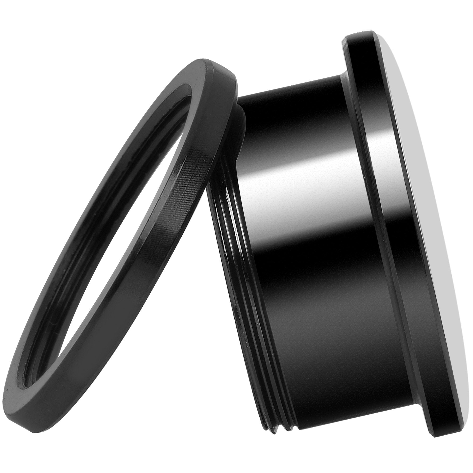 Man Woman Floral Silhouette Black Anodized Screw Fit Plug Set 18mm