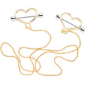 Gold Tone Heart to Heart Dangle Nipple Chain