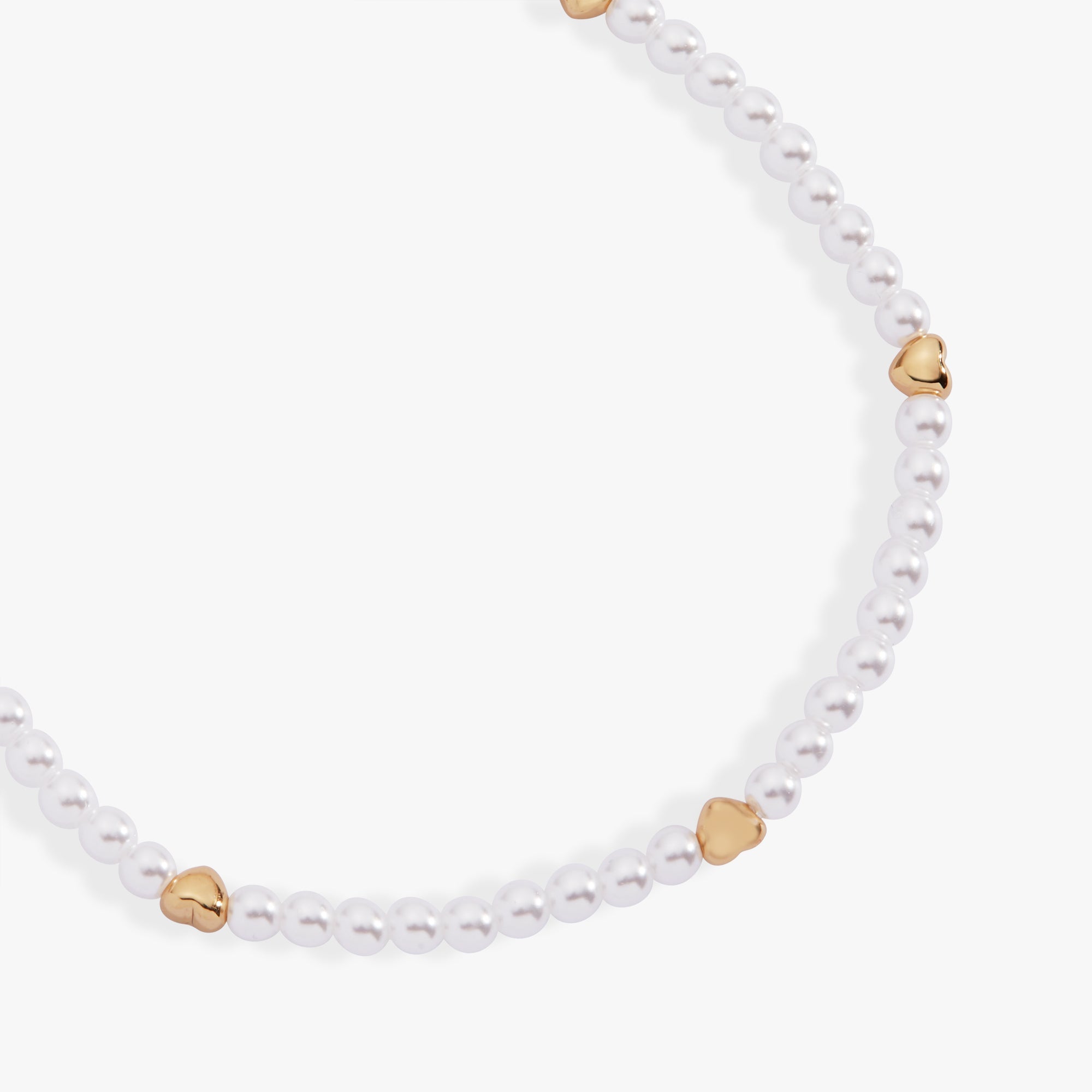 Heart and Pearl Stretch Bracelet