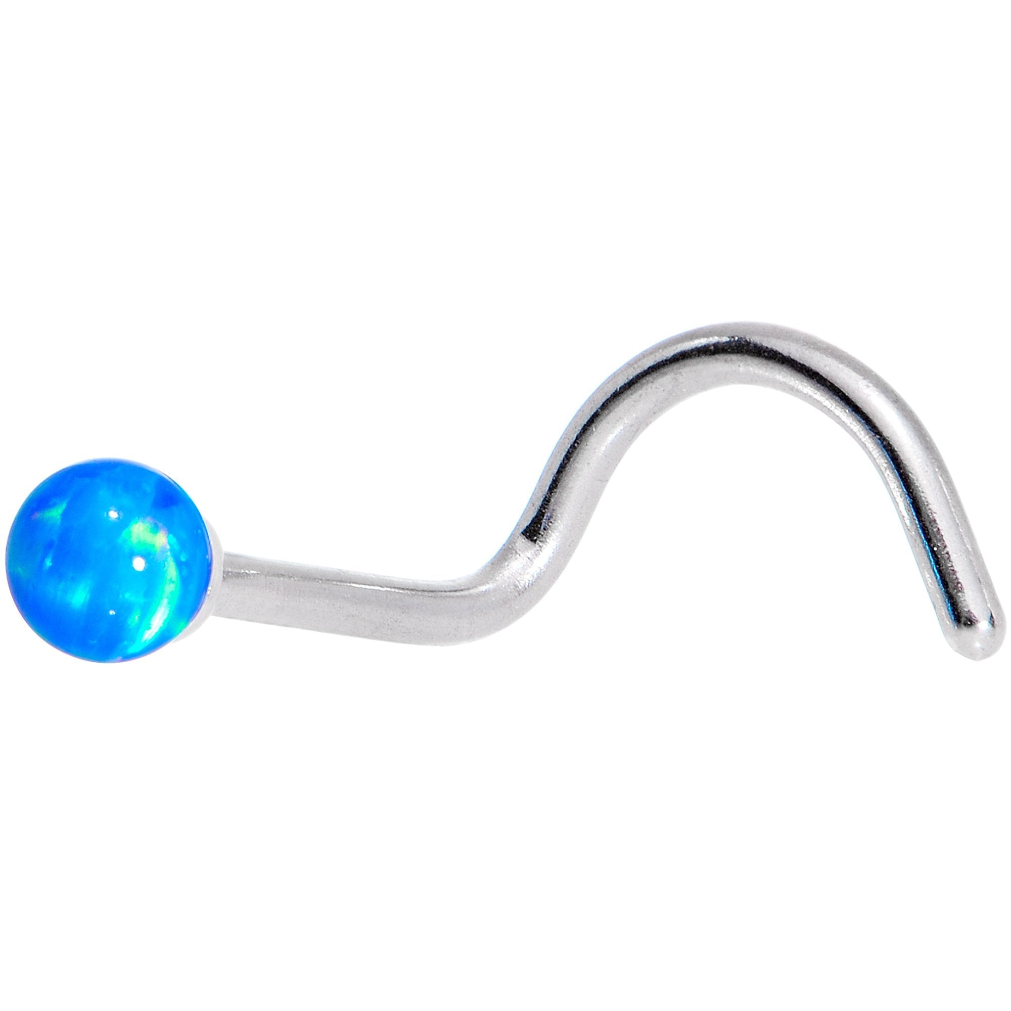 Multi Color 2.5mm Synthetic Opal Ball Left Nose Screw 4 Pack Set