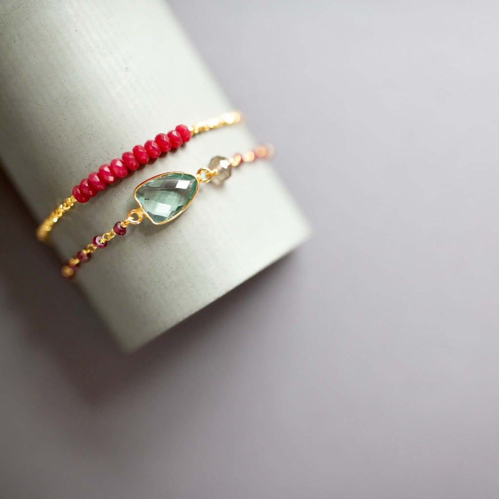 Green Amethyst Gold Isla Bracelet