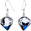 Bling Silver Plated Fishhook Earrings Created with Crystals