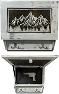 Hidden Gun Safe Coat Rack Snow Mountain Wall Decoration Concealed Shelf Firearm Cabinet