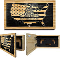 Dont Tread on Me Concealment Shelf - Quick Access Patriotic Hidden Gun Storage with Magnetic Lock - Safe & Secure Gun Concealment Furniture (Union)