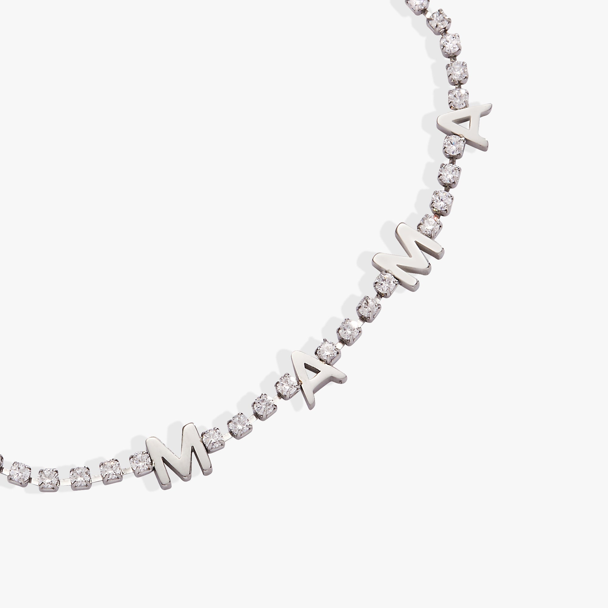 'Mama' Crystal Tennis Bracelet