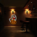 Halloween Ghost Metal Neon Wall Art- LN0206
