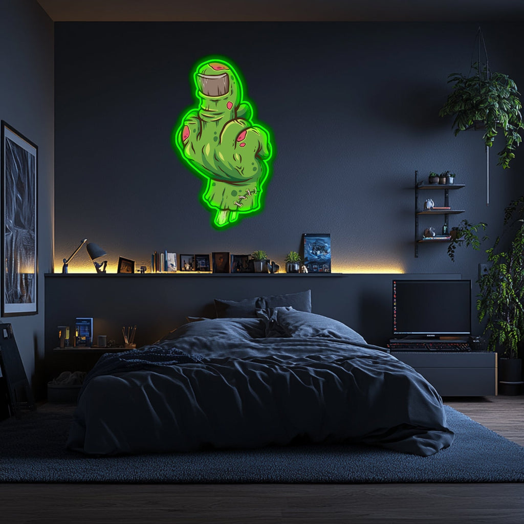 UV Printed Zombie Hand Neon Wall Art- LV0098