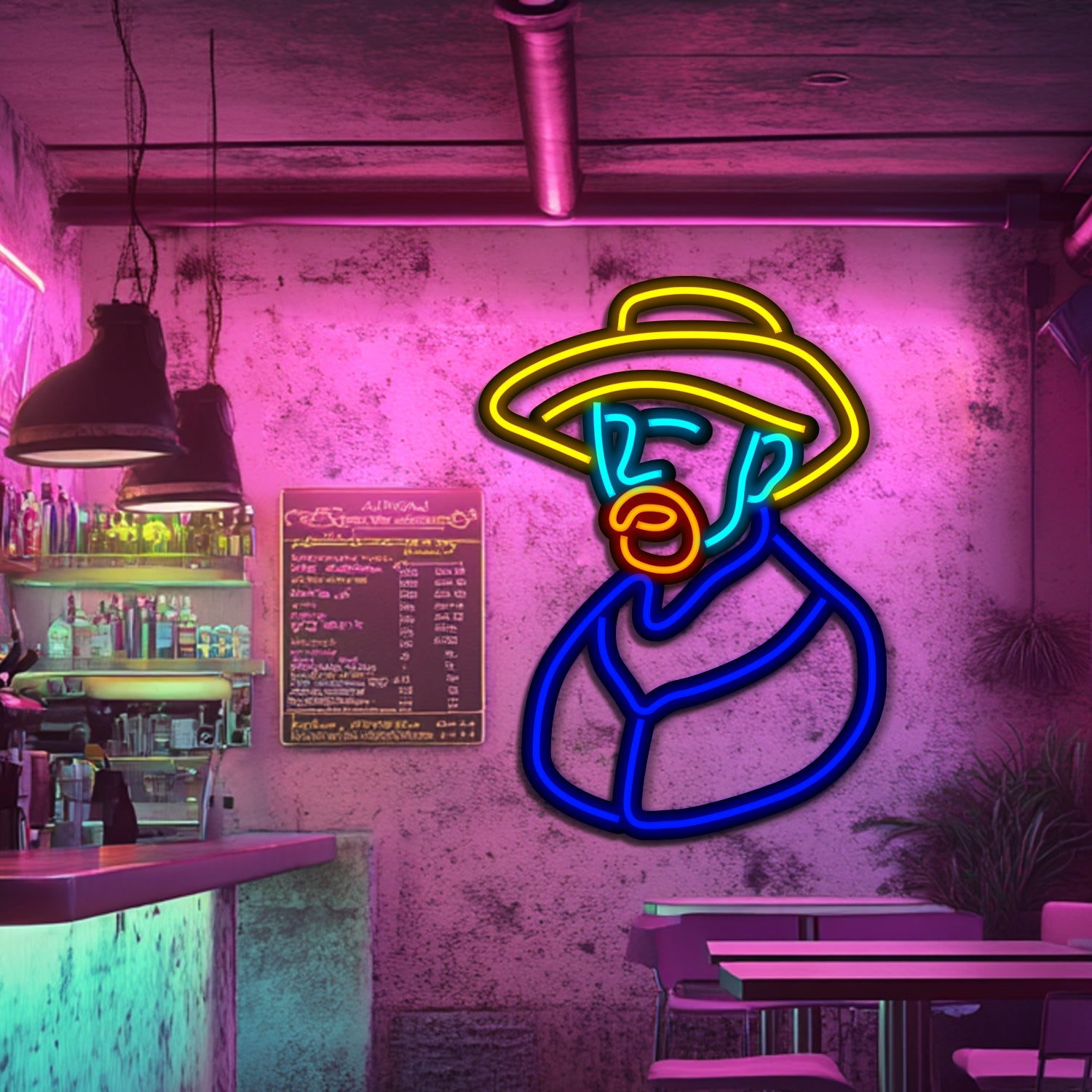 Van Gogh Metal Neon Wall Art- LN0254