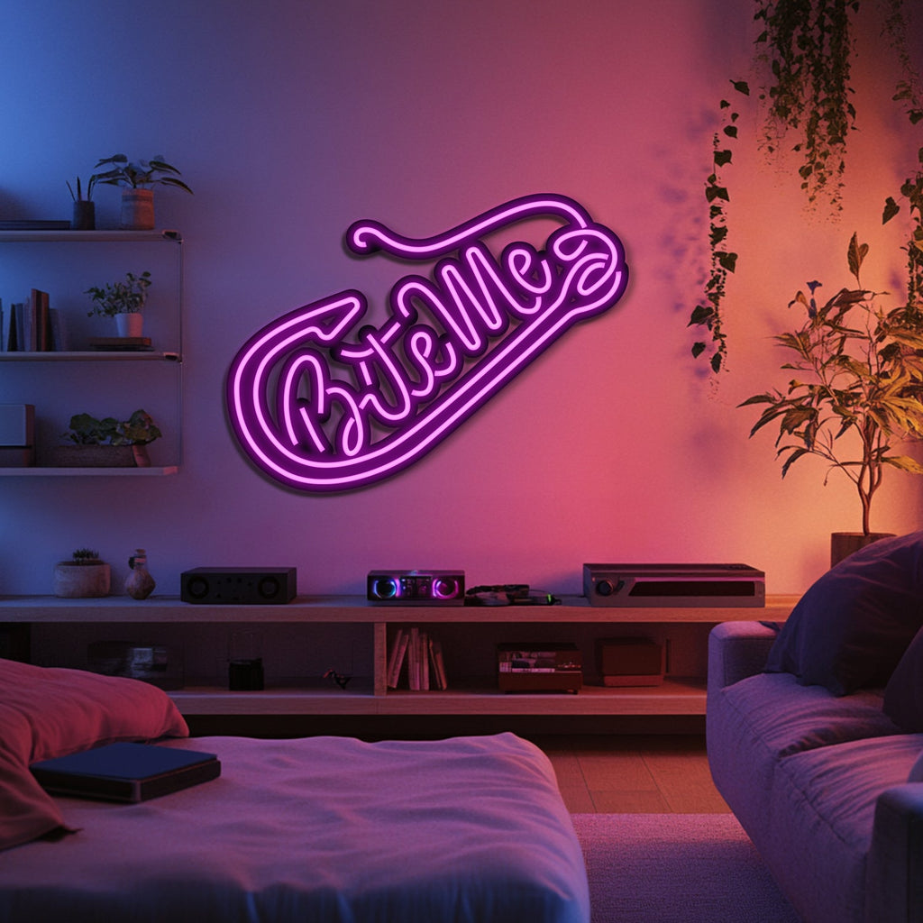 Bite Me Metal Neon Wall Art- LN0230