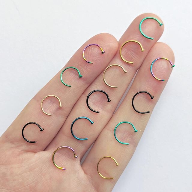 20G 5/16 Yellow Anodized Titanium Nose Hoop