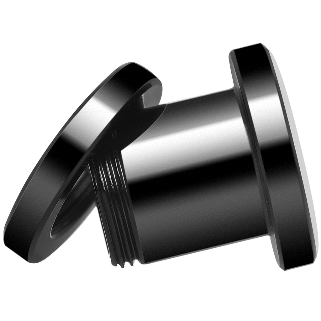 Black Red Distressed Star Black Anodized Screw Fit Plug Set 0G
