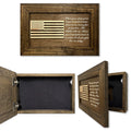 American Flag & Patriotism Decorative & Secure Wall-Mounted Gun Cabinet (Jacobean)