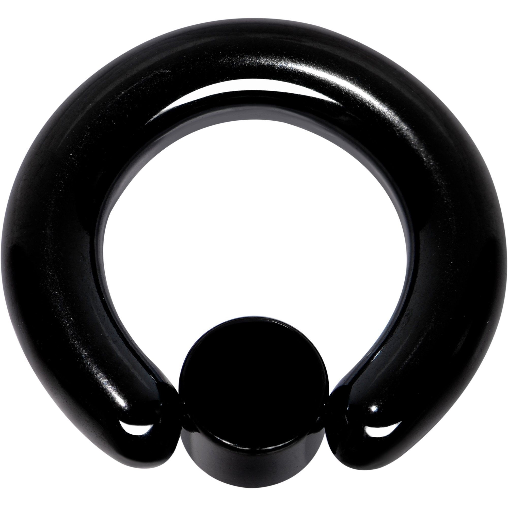 4G 9/16 Clear Gem 7mm Disc Black BCR Captive Ring