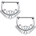 14G 1/2 Blooming Lotus Flower Nipple Clicker Set
