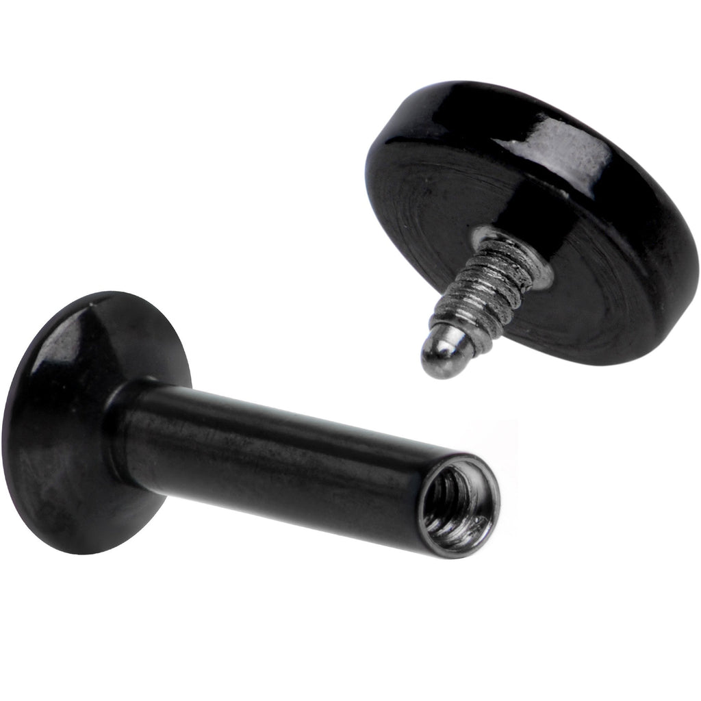 1/4 Black IP 4mm Circle Internal Thread Daith Cartilage Tragus