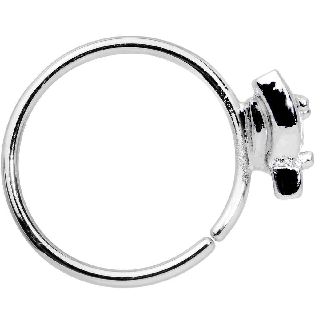 20G 3/8 Clear Gem Pronged Seamless Circular Ring