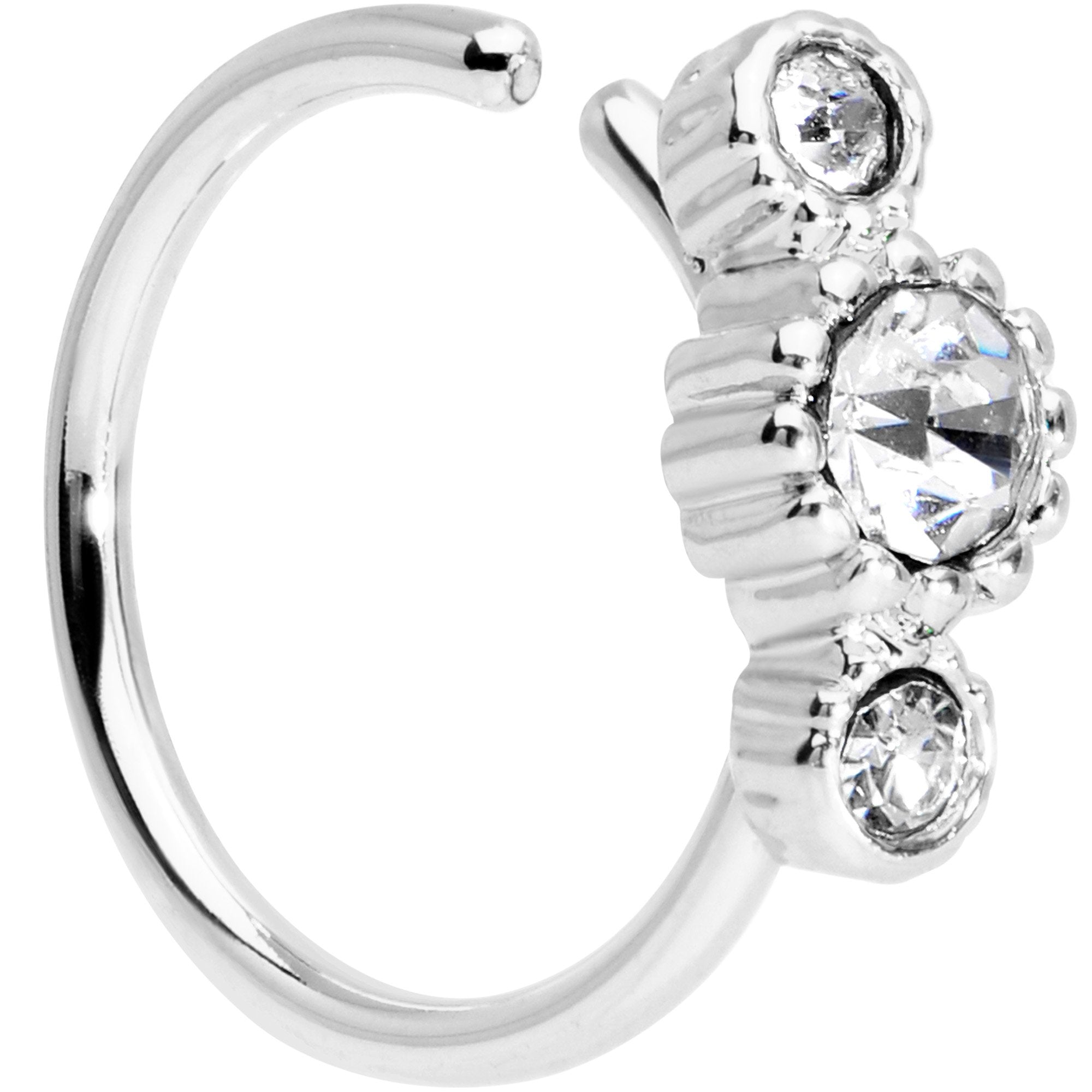20G 5/16 Clear CZ Gem Fashion Fusion Seamless Circular Ring